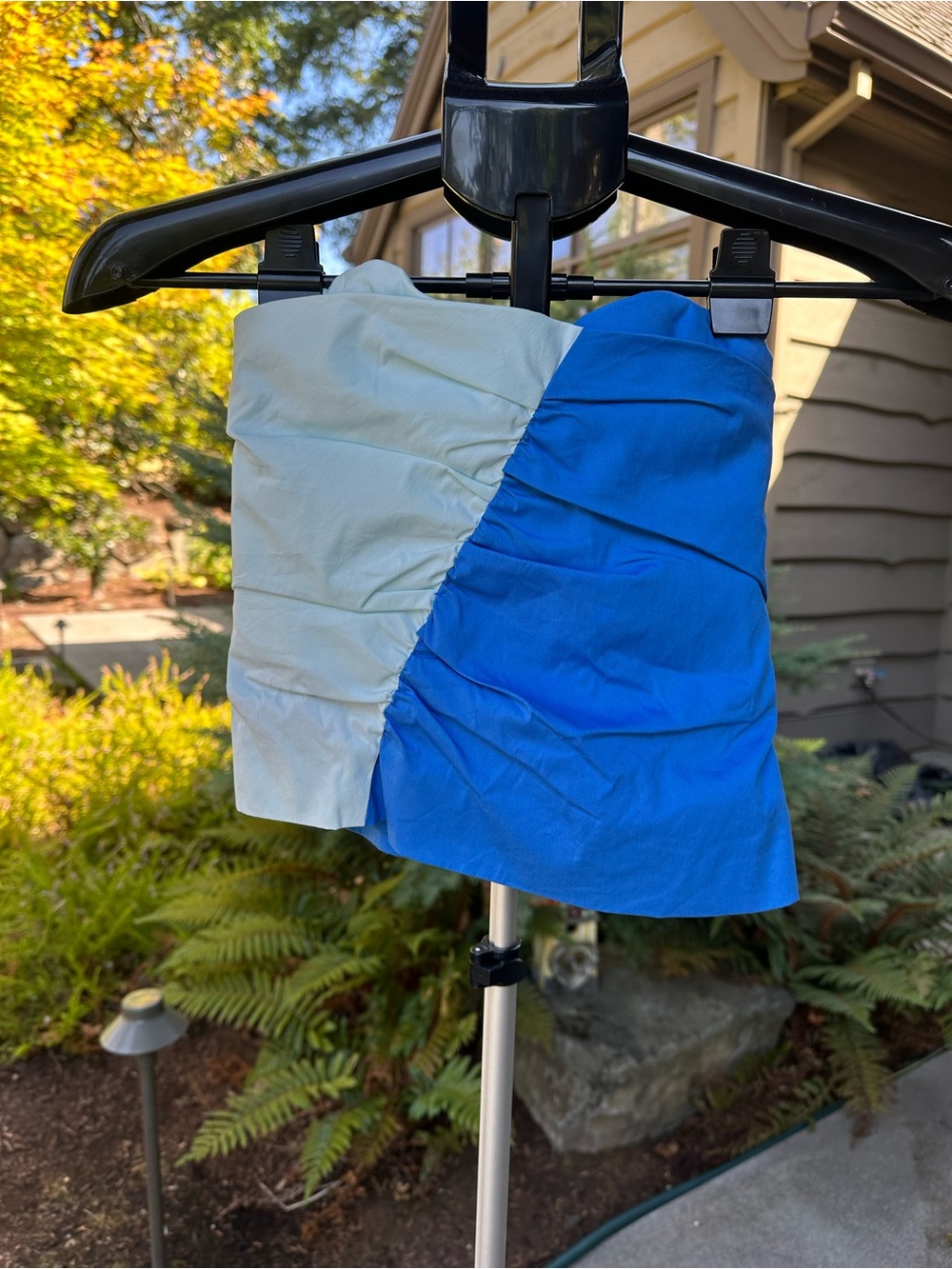 Colorblock Cobalt & Baby Blue strapless top